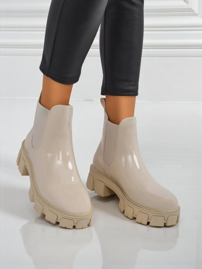 Royalfashion Bottines à semelle massive en cuir écologique verni Calista Weide