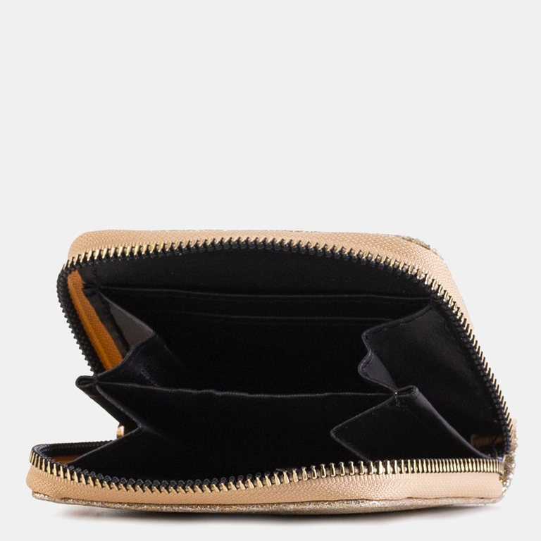 Petit portefeuille en brocart argent pour femme - Portefeuille