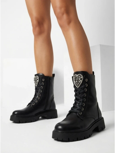 Bottines pour Femmes Luna Noires en Cuir Élégantes pour l'Automne