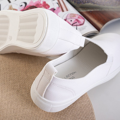 Baskets femme en éco-cuir blanc à enfiler Mariko - Footwear