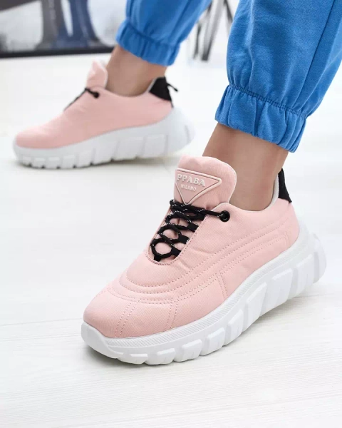 Chaussures de sport en tissu rose pâle pour femmes Riotay- Footwear