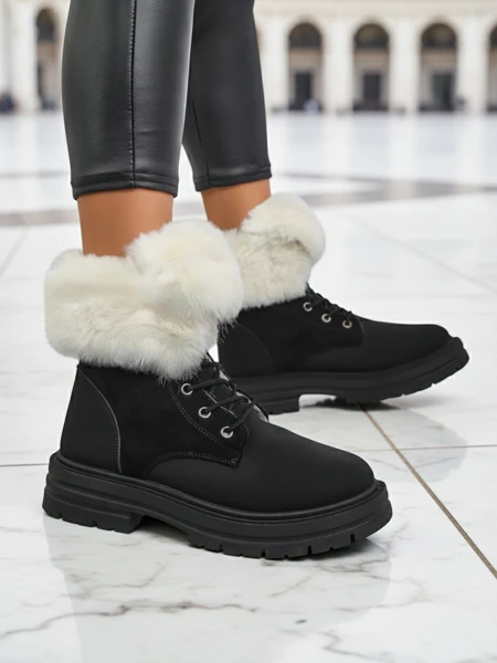 Bottes chelsea à doublure en fourrure pour femmes Nasaha