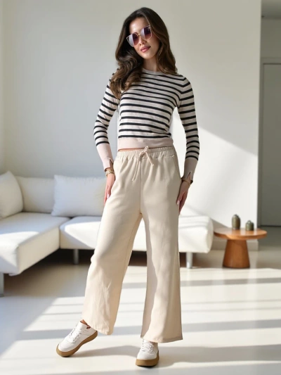 Royalfashion Pantalons de survêtement larges pour femmes