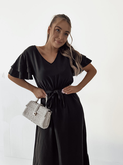 Royalfashion Robe midi simple pour femme