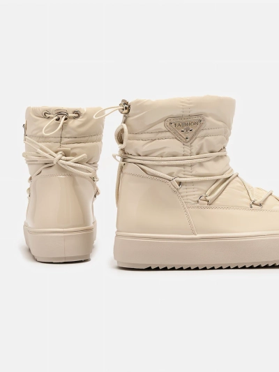 Royalfashion Bottes à enfiler pour femmes bottes de neige a'la en beige Vevnose