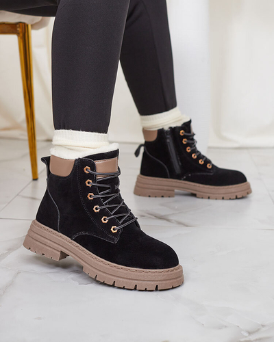 Royalfashion Bottes de trappeur isolées pour femmes, noires et marron Radoras