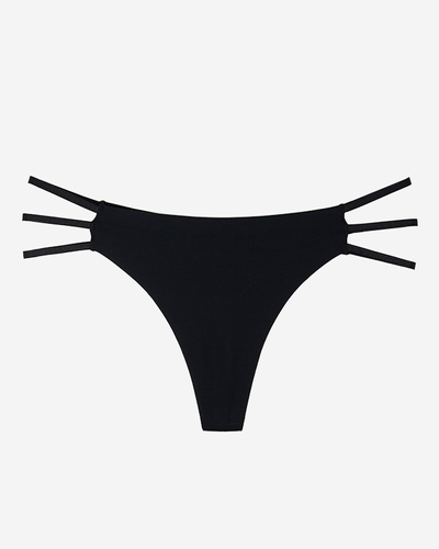 String femme en dentelle à rayures noires. GRANDE TAILLE- Sous-vêtements