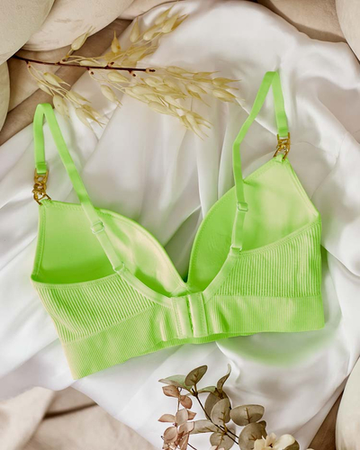 Royalfashion Soutien-gorge côtelé pour femme avec bretelles décoratives