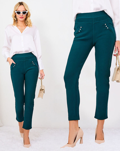 Royalfashion Leggings en éco-cuir pour femme noir a'la bells