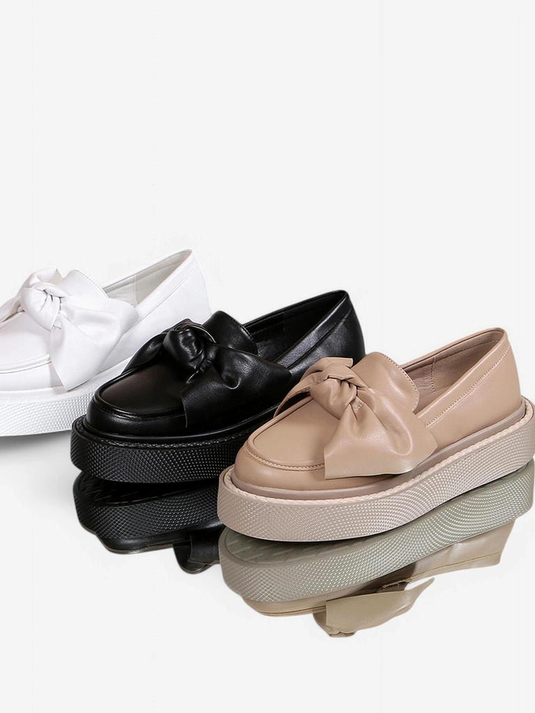 Royalfashion Mocassins élégants pour femmes avec un nœud Ortto