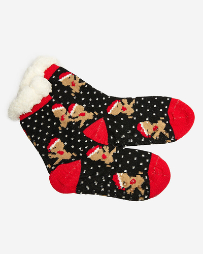 Chaussettes pour femmes rouges avec motif de Noël - Sous-vêtements