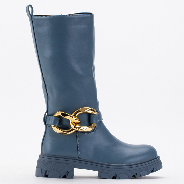 Bottines pour femmes bleues avec une chaîne Helisa - Chaussures
