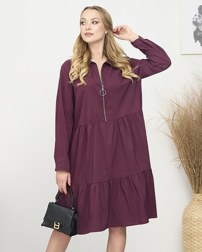 Robe marron pour femme TAILLE PLUS- Vêtements