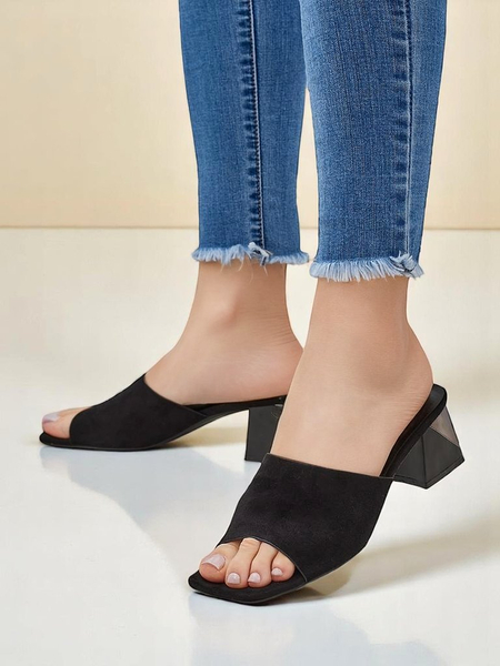 Royalfashion mules pour femmes à talon décoratif Vollatie