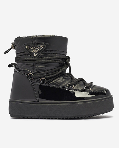 OUTLET Bottes de neige noires à enfiler pour enfants Asifa - Chaussures