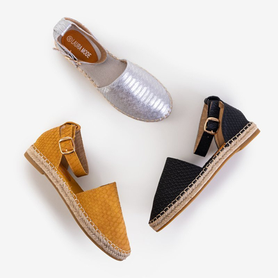 Sandales noires pour femmes avec gaufrage animal Domiel - Footwear