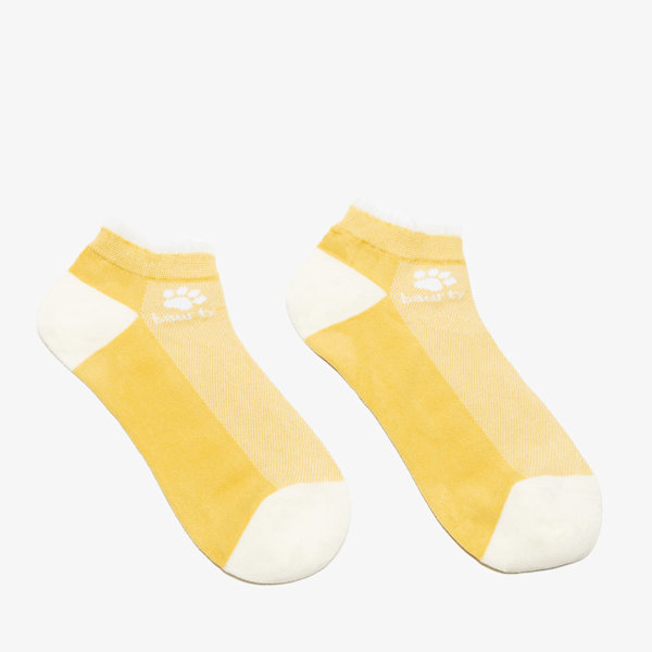 Socquettes jaunes femme avec inscription - Sous-vêtements