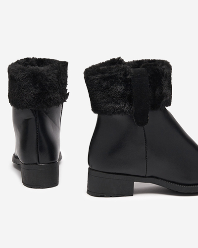 Bottes noires pour femmes avec fourrure Sabola- Footwear