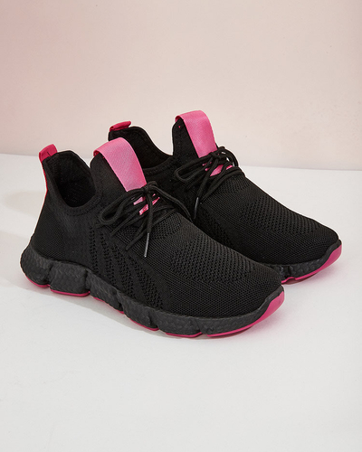 Chaussures de sport pour femmes noires et fuchsia Bommgi - Footwear