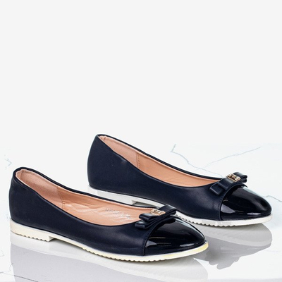 OUTLET Ballerines femme bleu marine avec nœud Regan - Chaussures
