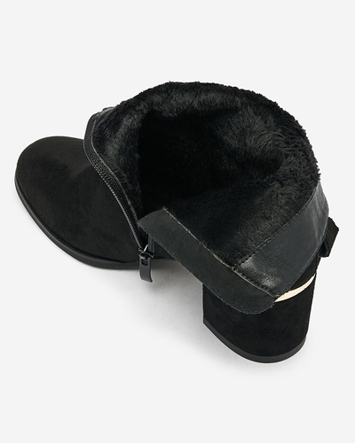 Royalfashion Bottes basses à talon aiguille pour femme en noir Dogdas