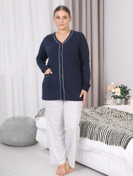Pyjama femme en coton Royalfashion 2 pièces GRANDE TAILLE