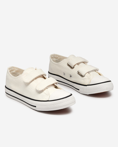 OUTLET Baskets velcro Bovis fille blanc écru - Footwear