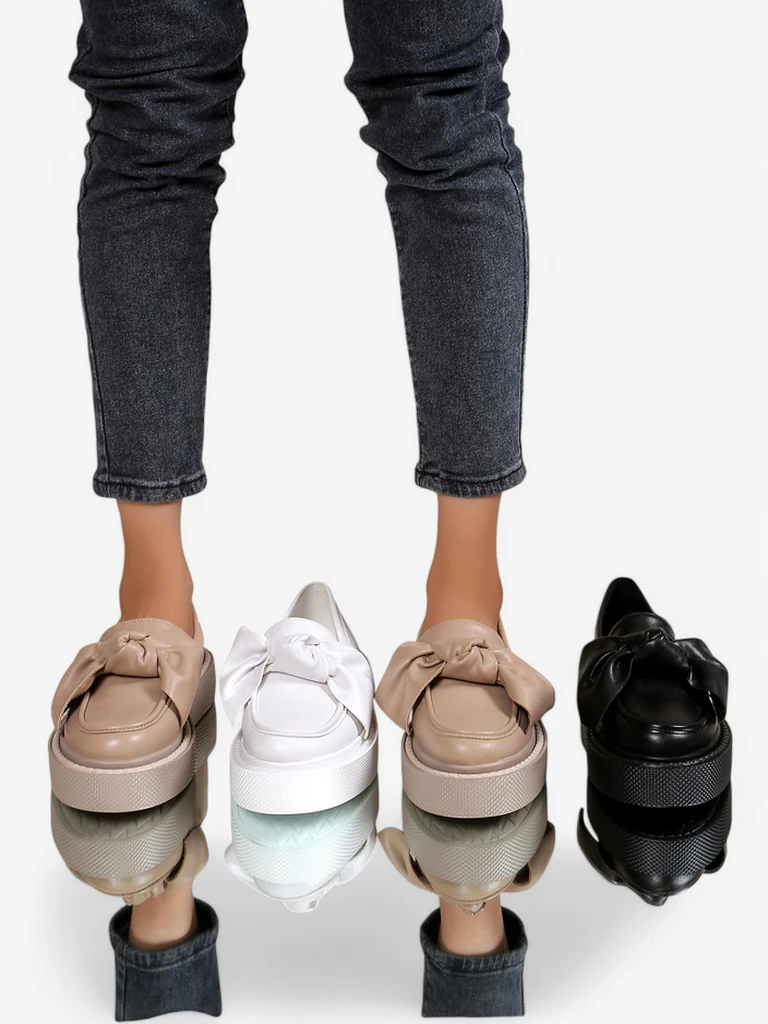 Royalfashion Mocassins élégants pour femmes avec un nœud Ortto