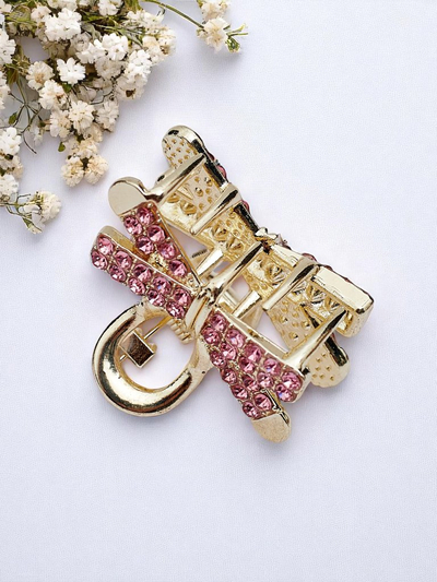 Royalfashion Barrette avec strass Barrette dorée