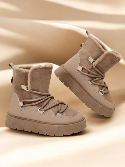 Royalfashion Bottes de neige à lacets pour femmes Liloz