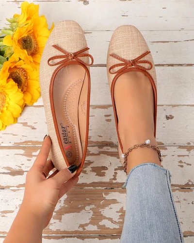 Royalfashion Ballerines pour femmes avec paillettes et un nœud Aramie