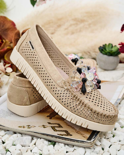 Royalfashion Mocassins ajourés perlés pour femme Nasfali