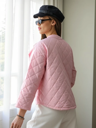 Veste de transition printemps femmes Royalfashion avec doublure à fleurs et à pois