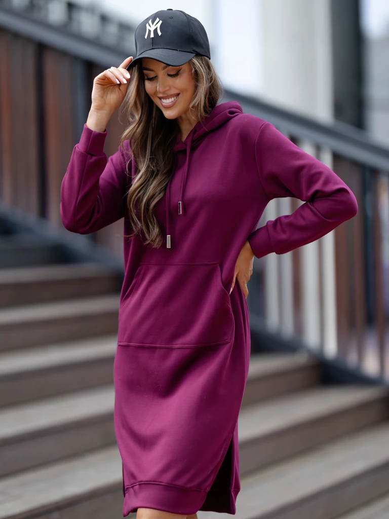 Royalfashion Robe sweat en viscose avec capuche