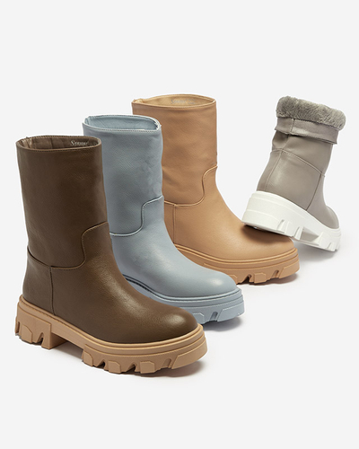 Bottines à enfiler marron foncé pour femme avec isolation Mekira - Footwear