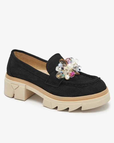 Mocassins ajourés noirs pour femme Peloga- Footwear
