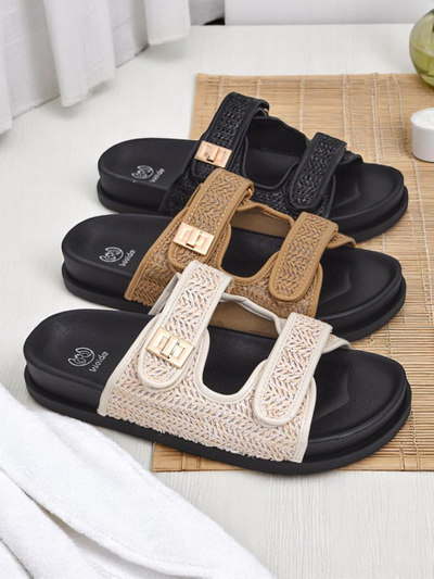 Sandales Royalfashion à enfiler pour femmes avec tresse Delibeli