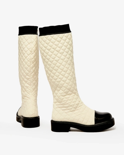 Royalfashion Bottes matelassées pour femme beige Ataeb