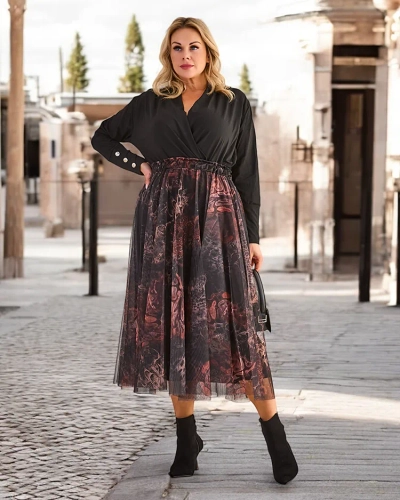 Jupe midi à deux couches pour femmes de Royalfashion