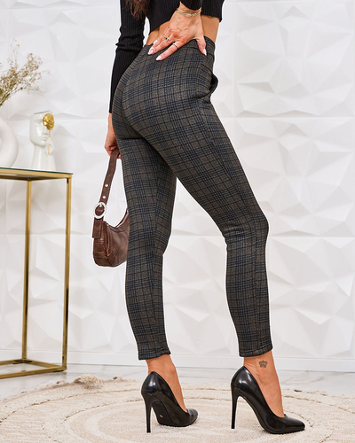 Royalfashion Pantalon teggings à carreaux isolé pour femme