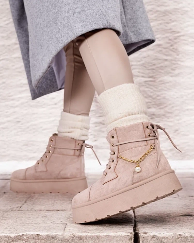 Royalfashion Bottes Woruces à lacets pour femmes