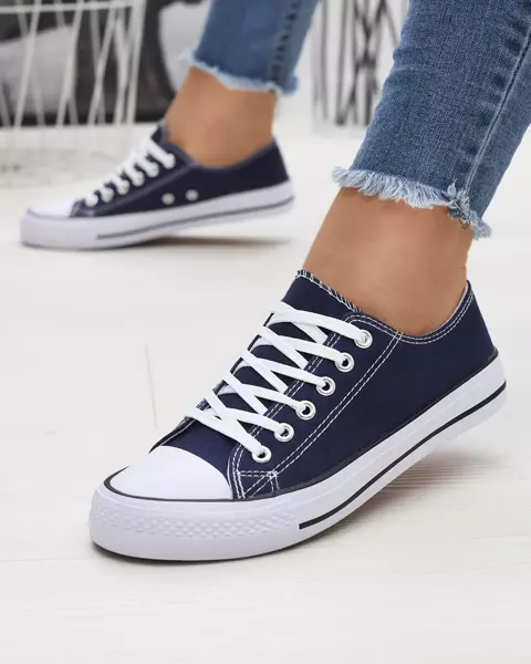 Baskets à lacets classiques pour femme bleu marine Ogisa - Chaussures
