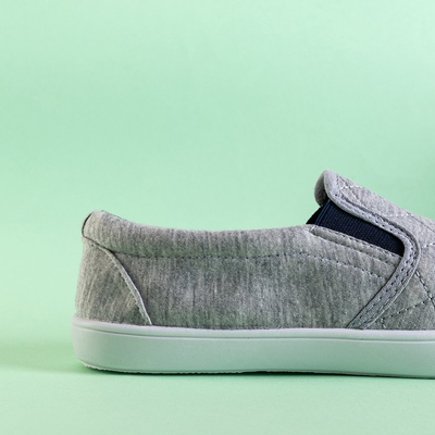 Slip-on matelassé gris pour femme avec empiècements bleu marine Weridia - Footwear