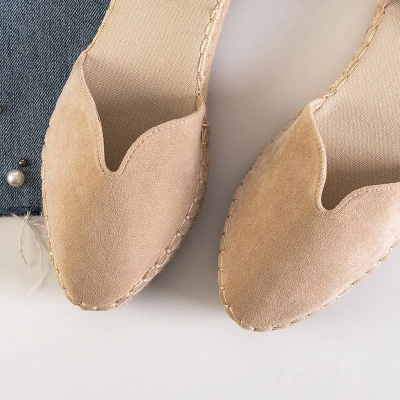 OUTLET Sandales femme beiges a'la espadrilles sur la plateforme Monata - Chaussures