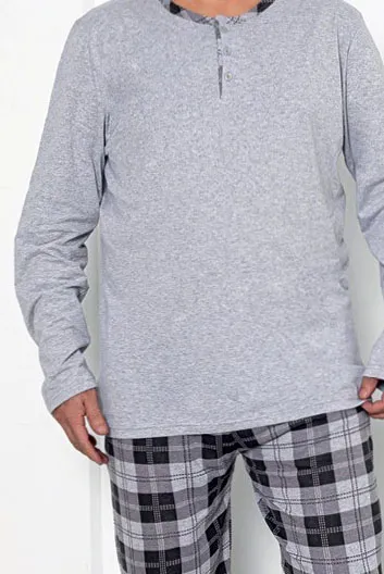 Pyjamas en coton à carreaux Royalfashion pour homme GRANDE TAILLE