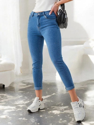 Royalfashion Jeans tapered en coton pour femmes