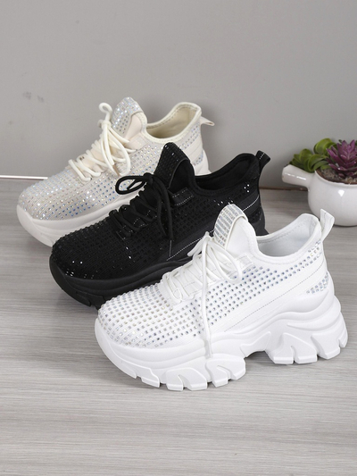 Baskets de sport pour femmes Royalfashion avec strass Blysco