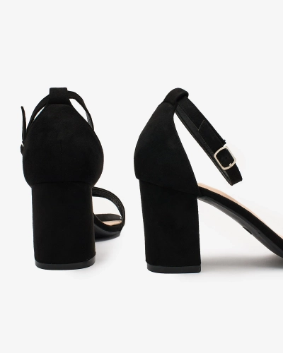 Royalfashion Sandales basses à talon aiguille pour femme en noir Helrem