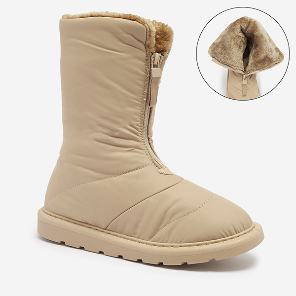 OUTLET Bottes pour femmes marron clair a'la bottes de neige Tirigga- Footwear