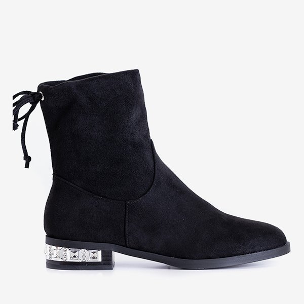 Bottines noires à talons plats avec décorations Teodorana - Footwear